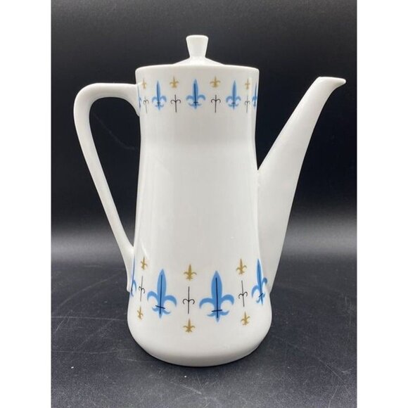 Style House China Caravelle Coffee Pot Yamaguchi Fleur de Lis Japan Knights - Picture 4 of 12